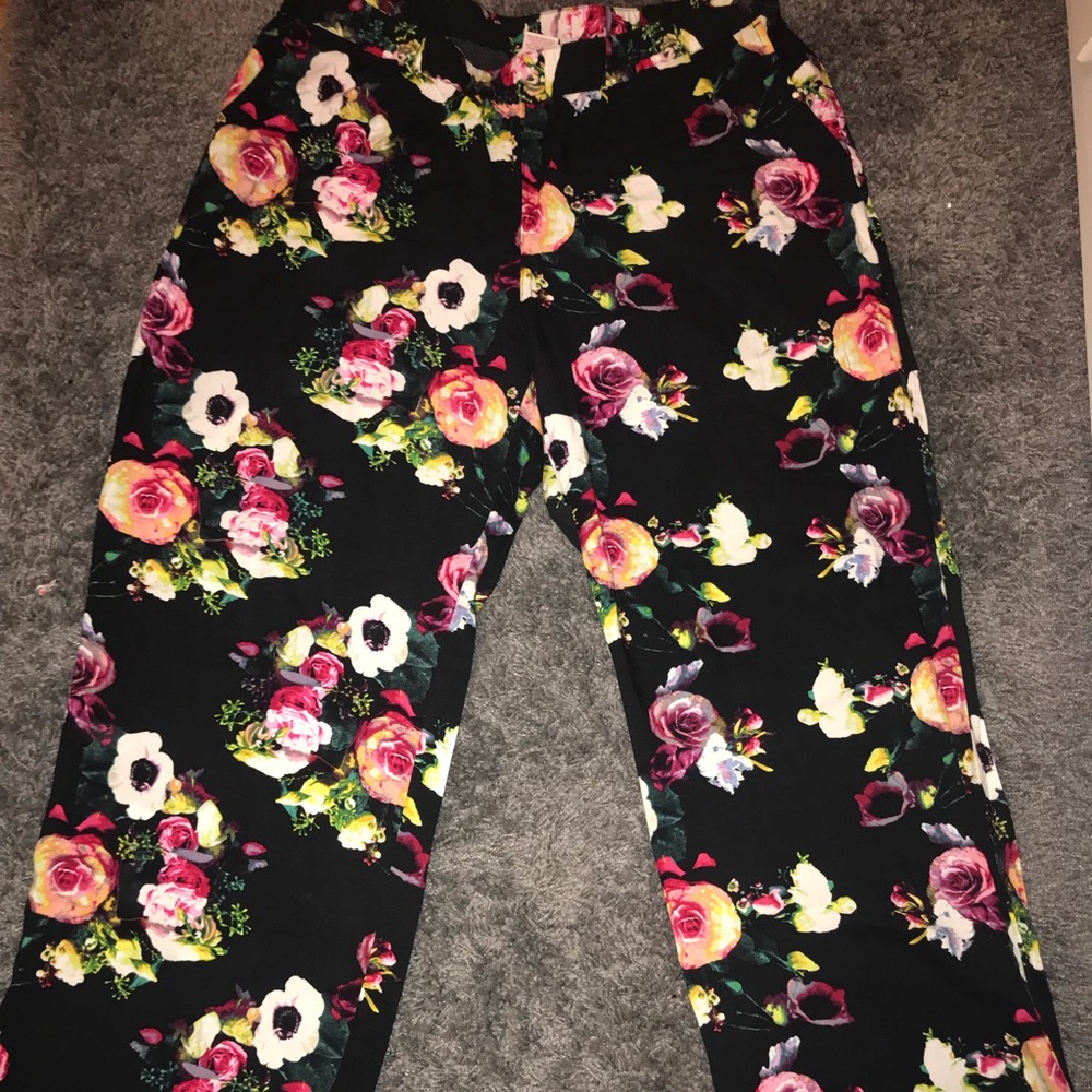 Floral Wide Leg Pants